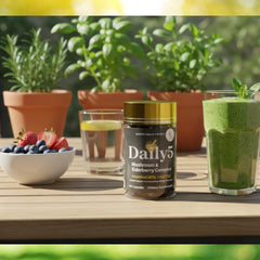 LL Supplement Daily 5 bottle front view highlights antioxidant mushroom blend