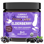 Llama Naturals Elderberry Gummies kids pack for daily immune support in a tasty chew
