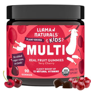 Llama Naturals Kids multivitamin gummies cherry flavor for daily wellness.
