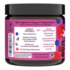 Llama Naturals Kids Probiotic 2B CFU formula boosts probiotic support.