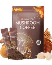 LMKEZHAN Mushroom Coffee 32-stick pack for on-the-go energy