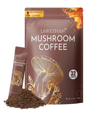 LMKEZHAN Mushroom Coffee box with 32 sticks for on-the-go energy.