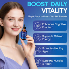 Loiomay NAD drops ingredients close-up highlights NR and resveratrol support.