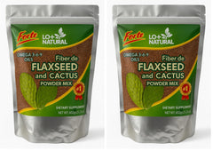 LO+NATURAL Flaxseed with Nopal Forte bottle front highlights fiber for daily digestion.