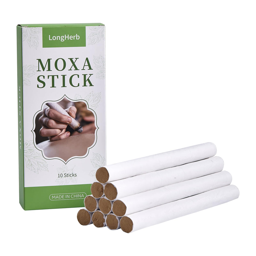 LongHerb Pure Moxa Rolls packaging highlights natural mugwort for traditional self-care rituals.