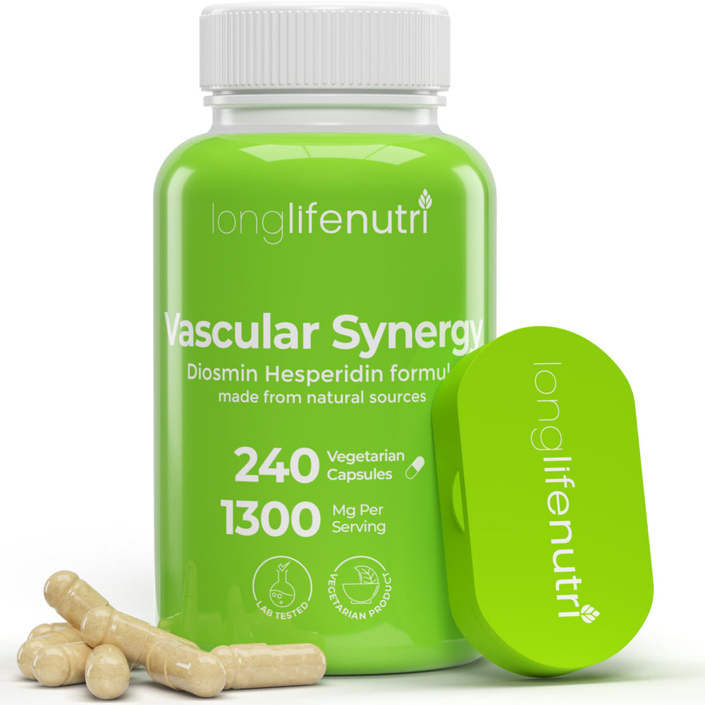 LongLifeNutri bottle on display for vein support and daily circulation.