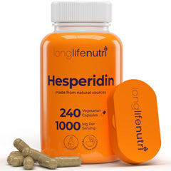 LongLifeNutri Hesperidin 1000mg bottle for daily circulatory support.