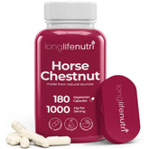 LongLifeNutri horse chestnut extract bottle with 500mg capsules for daily wellness