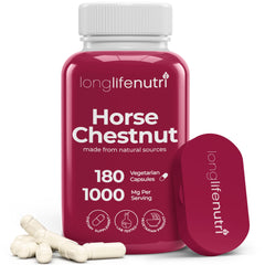 LongLifeNutri horse chestnut extract bottle with 500mg capsules for daily wellness