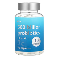 LOUDSAY Probiotics bottle shows 60B CFU for balanced digestion.