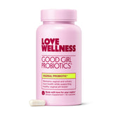 Love Wellness Good Girl Probiotics bottle front signaling daily vaginal health support