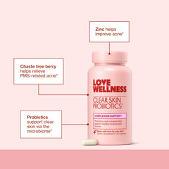 Love Wellness probiotic capsules close-up showing clean ingredients