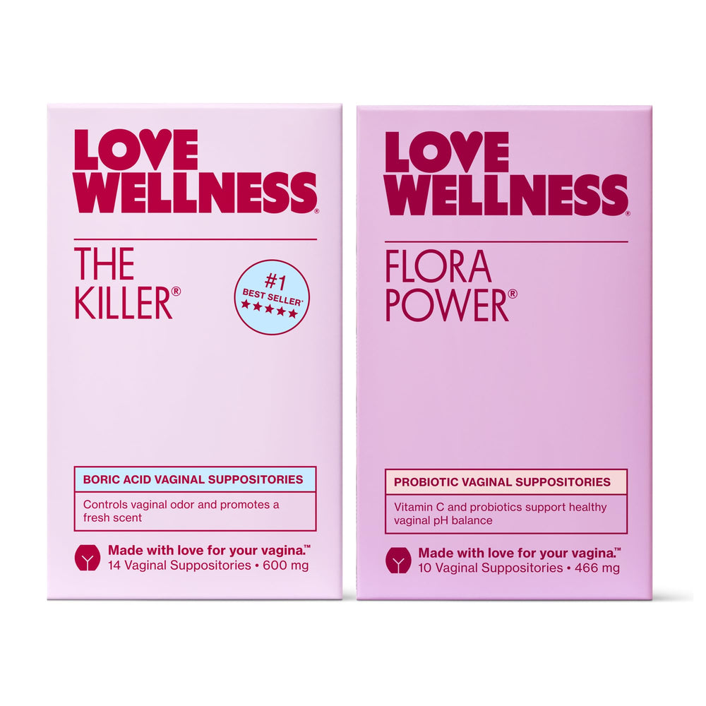 Love Wellness The Killer box packaging shown for balanced intimate care.