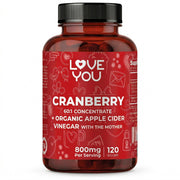 Love You cranberry 60:1 extract bottle highlighting high-strength urinary support.