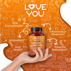 Love You ginger root capsules illustration suggests triple-action support