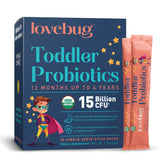 Lovebug kids probiotic powder unflavored tub for easy mixing in any drink