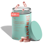 LoveBug V-Best bottle front showing a shelf-stable probiotic for pH balance and daily support