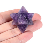 Loveliome amethyst Merkaba crystal, 1-inch close-up, facets for meditation focus