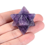 Loveliome amethyst Merkaba crystal, 1-inch close-up, facets for meditation focus