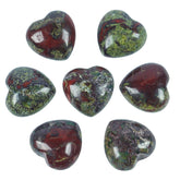 Loveliome dragon bloodstone heart palm stone 1 for relaxation and meditation.