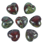 Loveliome dragon bloodstone heart palm stone 1 for relaxation and meditation.