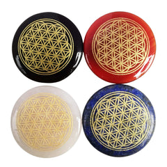 Loveliome Flower of Life Rock Quartz palm stone enhances clarity and calm
