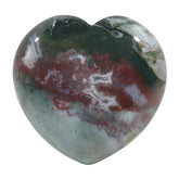 Loveliome natural Indian agate heart close-up showing vibrant color patterns for meditation