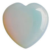 Loveliome Synthesis Opalite heart closeup for meditation and positive energy.