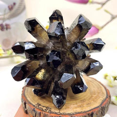 Loverain quartz crystal point specimen, dark crystal, ideal for balance in any room.