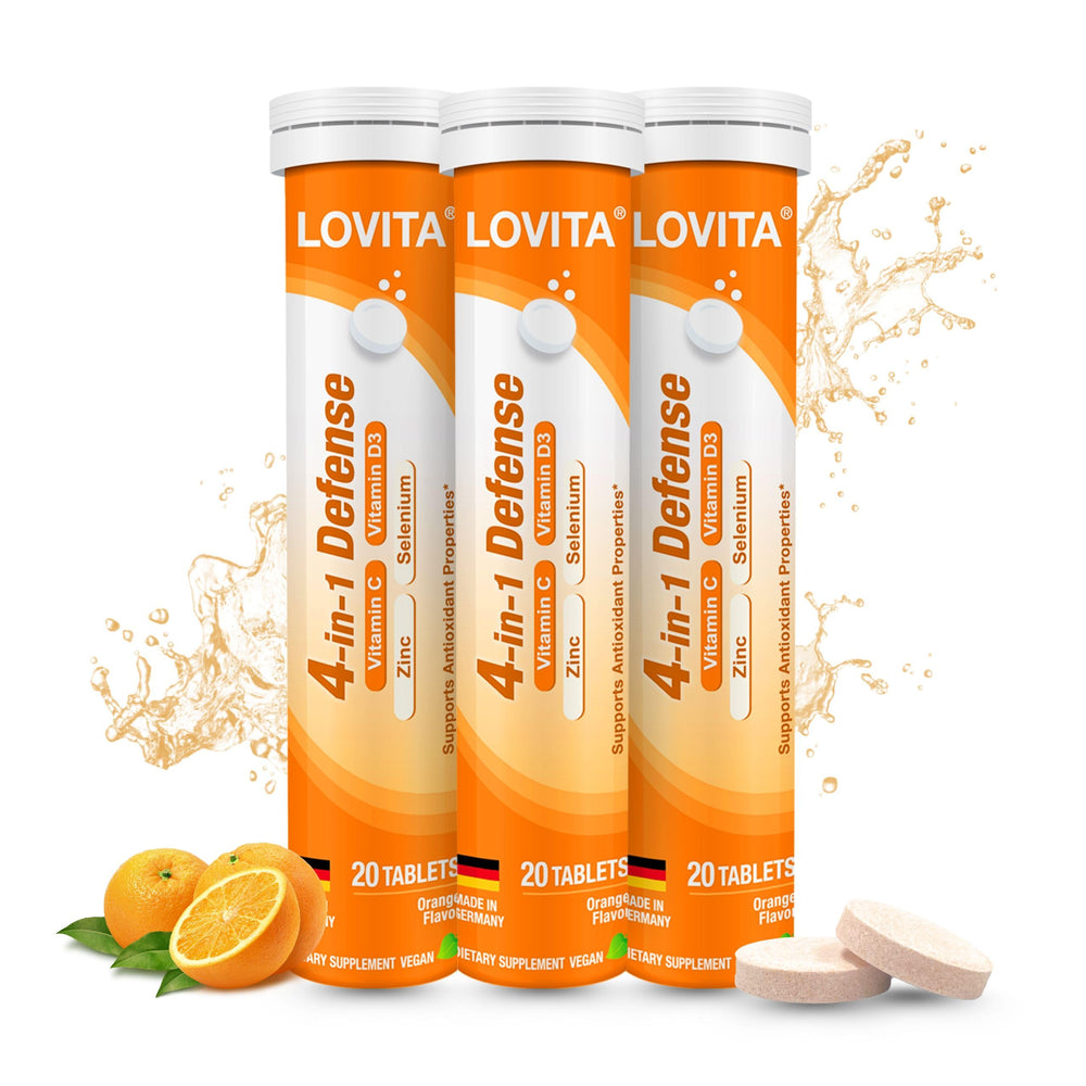 LOVITA 4-in-1 Defense bottle for daily immune support on the go.