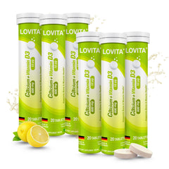 LOVITA Calcium + D3 tablets in a six-pack box for daily use