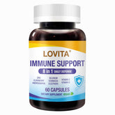 Lovita Immune Support bottle front showing daily defense for quick dosing