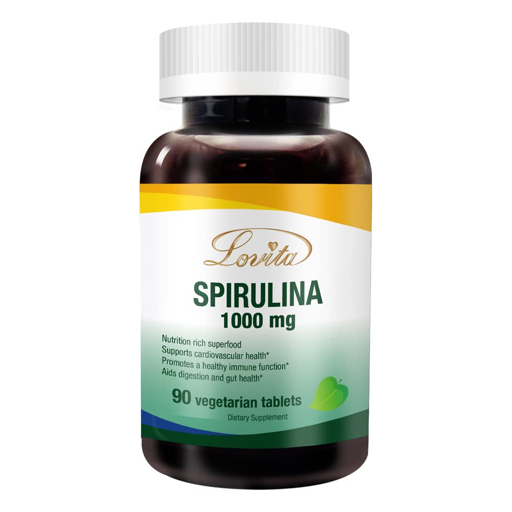 LOVITA Organic Spirulina 1000mg tablets for daily nutrient support