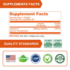 Pack of 3 Lovita Vitamin E softgels for convenient daily use.