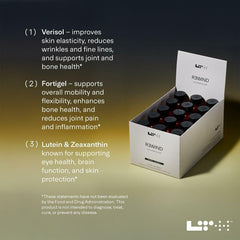 15-pack display emphasizes convenient daily dosing for skin, hair, and joints.