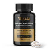 LUAL Calcium Minis bottle showcasing tiny, easy-to-swallow softgels for daily use.