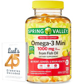 LUAL Spring Valley Omega-3 Mini bottle front for easy daily use.