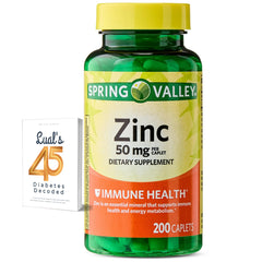 LUAL zinc caplets 50 mg bottle front showing label for daily supplementation