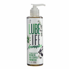 LubeLife Aromaplay bottle with eucalyptus and peppermint for a revitalizing massage experience.