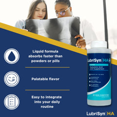 LubrisynHA label packaging highlighting vegan MSM joint care