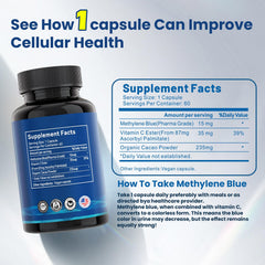 Lucemed Methylene Blue capsules cocoa powder note enhances natural vitality and smooth absorption.
