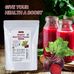 Luckycare beet root powder dissolving smoothly in liquid