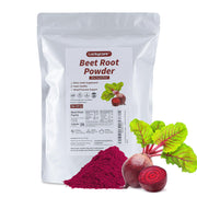 Luckycare beet root powder packaging emphasizes non-GMO purity