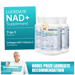 LUCKDATE resveratrol from grapes bottle shows potential antioxidant synergy.