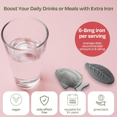 Lucky Iron Fish in pot with soup illustrating fortifying soups and stews gently