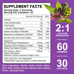 LUCNVEM calcium magnesium zinc gummies close-up showing chews for better absorption.