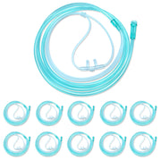 Luisddi nasal cannula 10-pack with 7 ft green tubing for everyday comfort