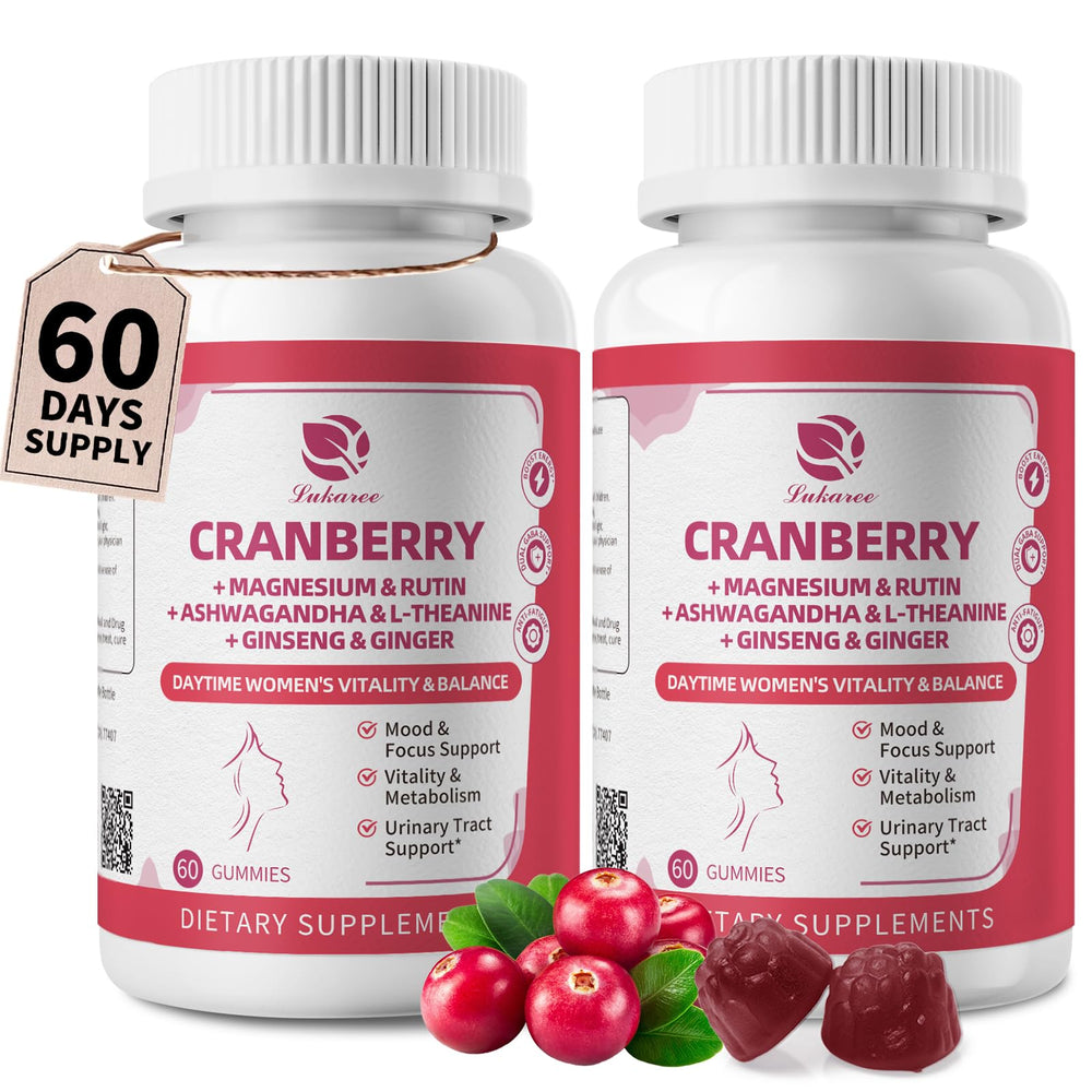 Lukaree Cranberry Gummies for Women bottle front promoting daily urinary wellness