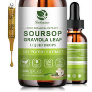 Lukaree Pure Soursop Leaves Extract bottle being poured for digestive support