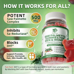 Lukaree Saw Palmetto gummies with pumpkin seed oil visible